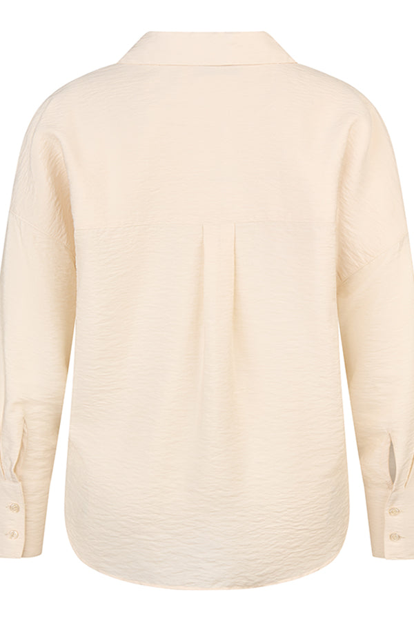BEIGE LONG SLEEVE COLLARED SHIRT