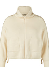 CREAM HIGH COLLAR KNIT JACKET