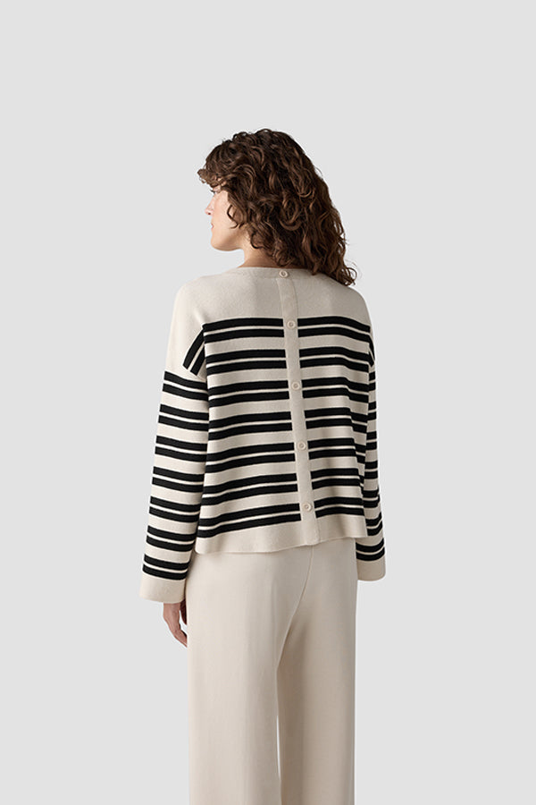 BLACK WHITE STRIPED SWEATER