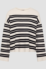 BLACK WHITE STRIPED SWEATER
