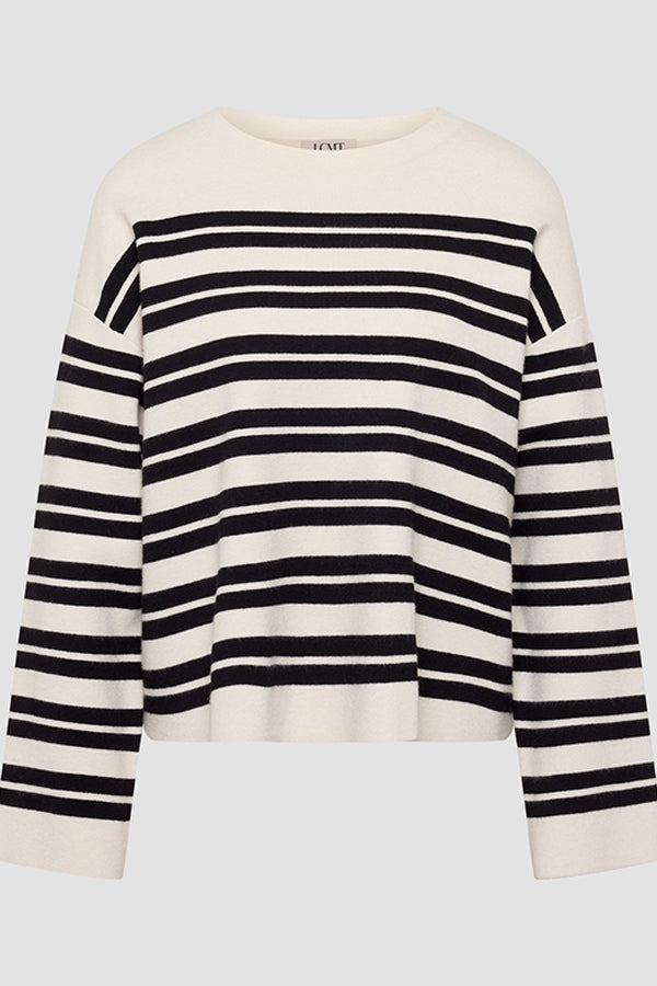 BLACK WHITE STRIPED SWEATER