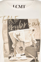 WHITE GRAPHIC PRINT LONG SLEEVE SHIRT