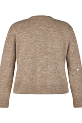 BEIGE TEXTURED KNIT CARDIGAN