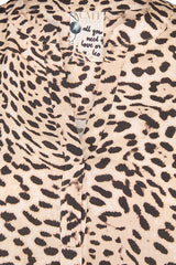 LEOPARD PRINT V NECK LONG SLEEVED BLOUSE