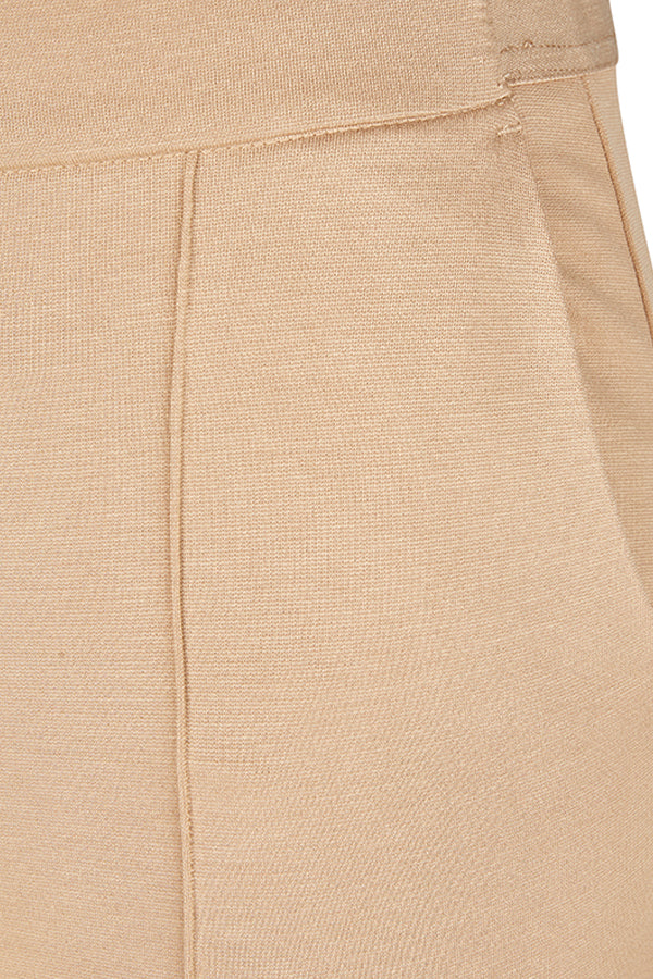 BEIGE HIGH WAISTED WIDE LEG TROUSERS