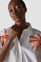 SHIRT COLLAR EMBROIDERY SHIRT BLOUSE