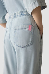 LIGHT WASH CARGO DENIM TROUSERS