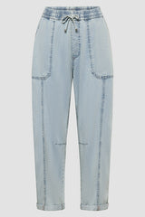 LIGHT WASH CARGO DENIM TROUSERS
