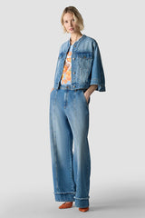 TURN-UP HEM WIDE-FIT JEANS