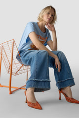 TURN-UP HEM WIDE-FIT JEANS