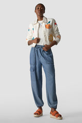 SHIRT COLLAR EMBROIDERY COTTON JACKET