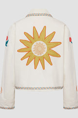 SHIRT COLLAR EMBROIDERY COTTON JACKET