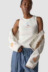 EMBROIDERY DETAIL RIPP TOP