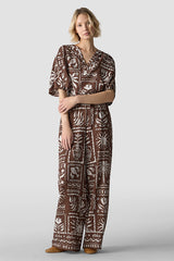 TRIBAL PRINT SHORT SLEEVE BLOUSE
