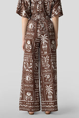 TRIBAL PRINT WIDE-LEG TROUSERS
