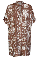 TRIBAL PRINT SHORT SLEEVE DRESS