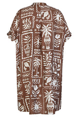 TRIBAL PRINT SHORT SLEEVE DRESS