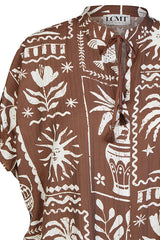 TRIBAL PRINT SHORT SLEEVE DRESS