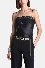 LEZIONI BLACK ELEGANT LINGERIE INSPIRED TOP