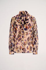 LINDA WATERCOLOUR PRINT SASH SILK BLOUSE