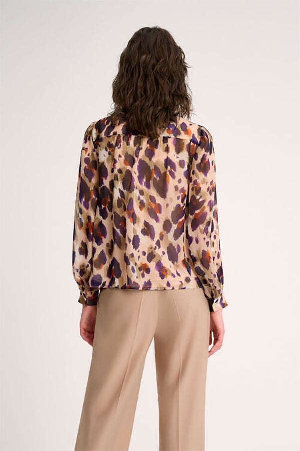 LINDA WATERCOLOUR PRINT SASH SILK BLOUSE