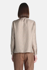 LINOSA BEIGE LAVALLIÈRE SILK SHIRT