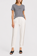 LOCANDIERA GREY ROUND-NECK T-SHIRT