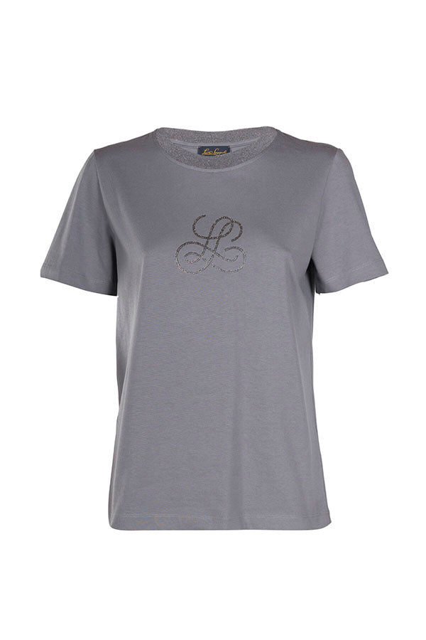 LOCANDIERA GREY ROUND-NECK T-SHIRT