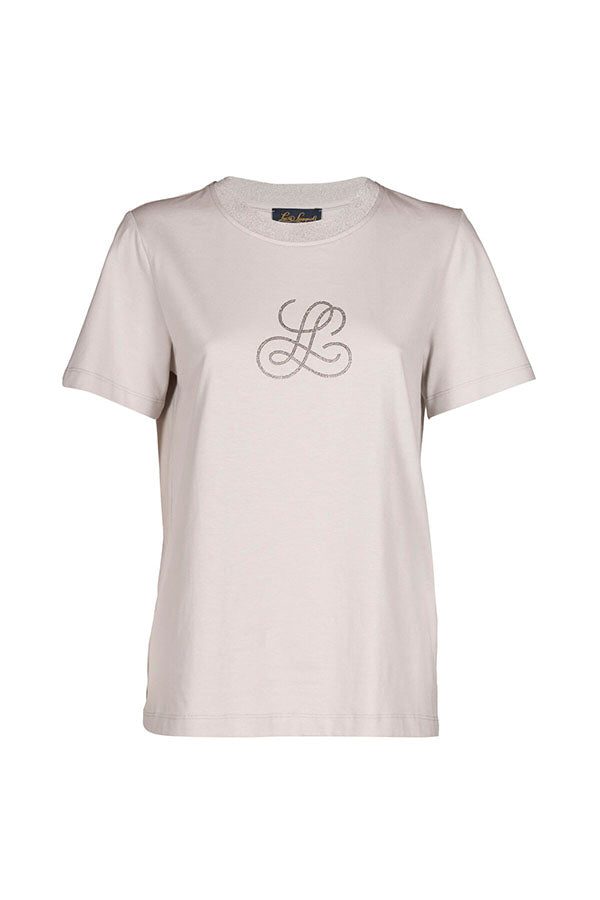 LOCANDIERA BEIGE ROUND-NECK T-SHIRT