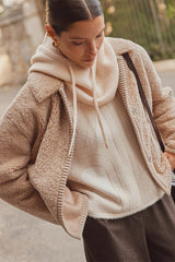 MALTIPOO SANDSTONE COZY FAUX-FUR COAT