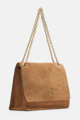 LS1928GC CARAMEL SUEDE SHOULDER BAG