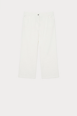 LUANA IVORY COTTON CROPPED TROUSERS