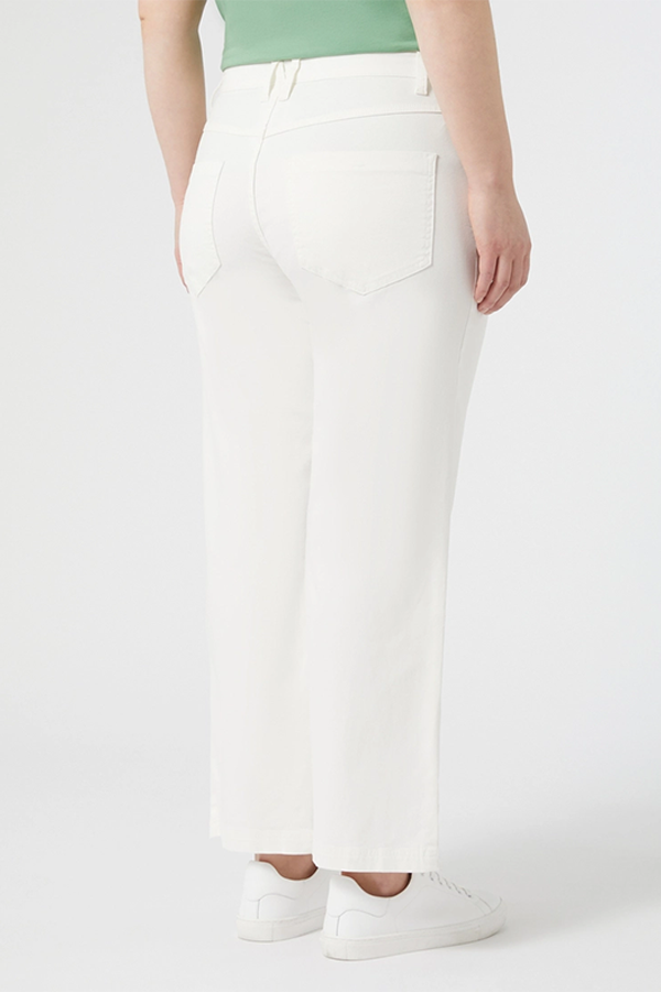 LUANA IVORY COTTON CROPPED TROUSERS