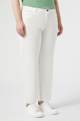 LUANA IVORY COTTON CROPPED TROUSERS