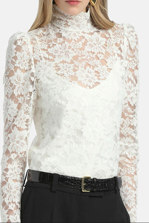 LUCCHETTO WHITE LACE BLOUSE
