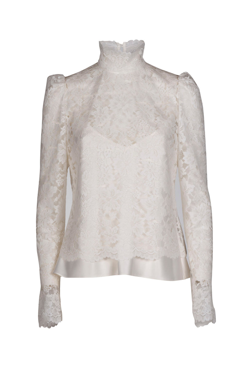 LUCCHETTO WHITE LACE BLOUSE