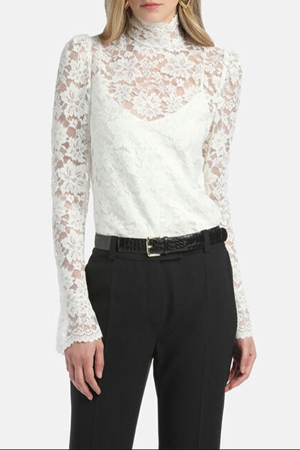 LUCCHETTO WHITE LACE BLOUSE