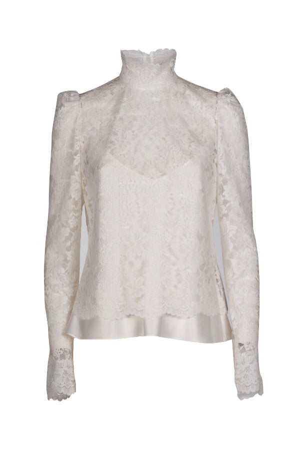 LUCCHETTO WHITE LACE BLOUSE