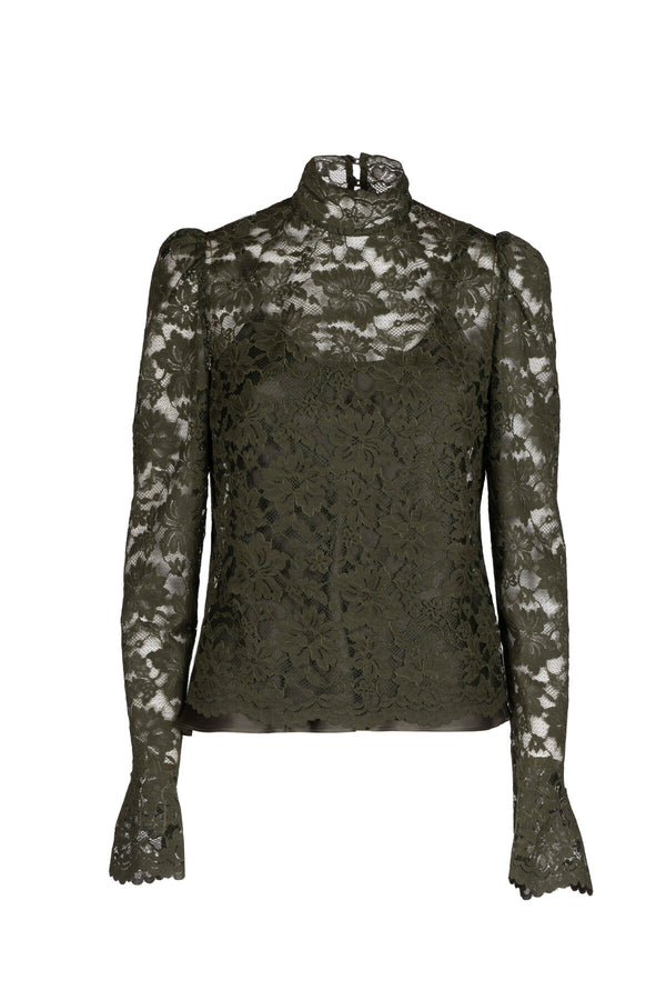 LUCCHETTO GREEN LACE BLOUSE