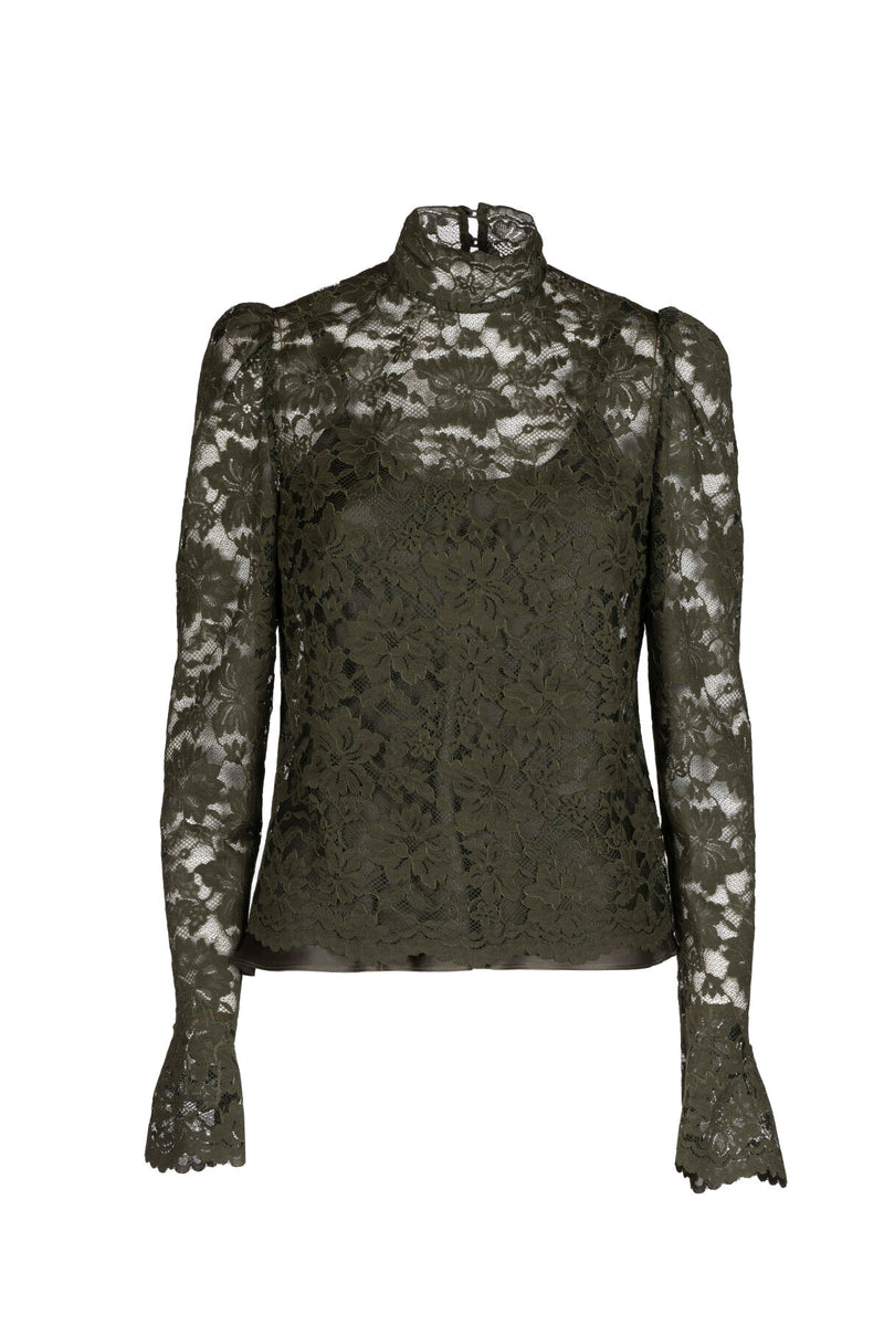 LUCCHETTO GREEN LACE BLOUSE