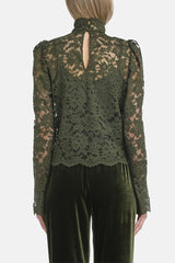 LUCCHETTO GREEN LACE BLOUSE