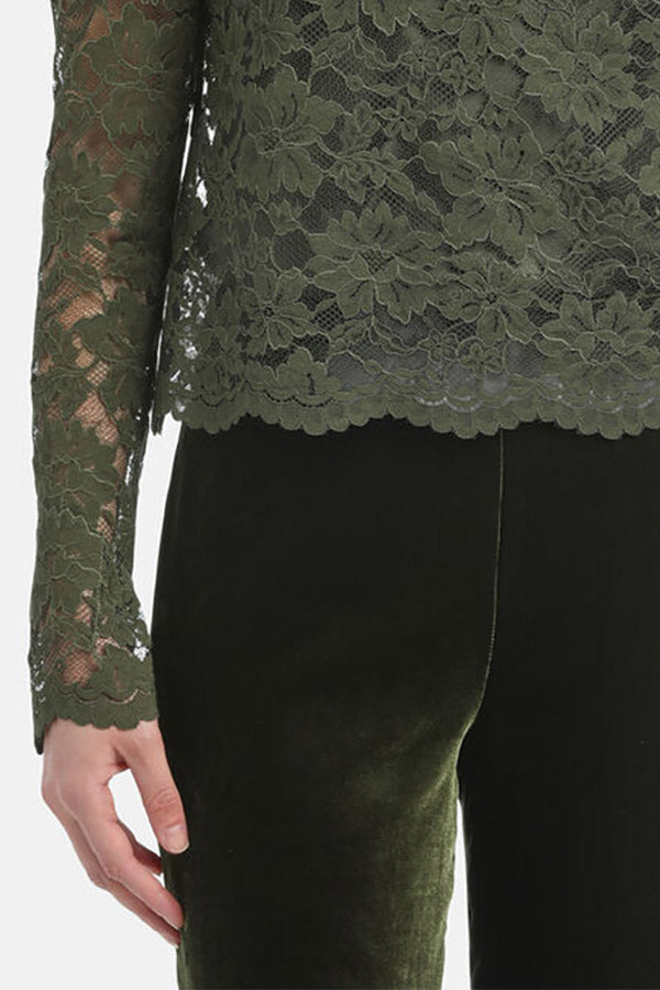 LUCCHETTO GREEN LACE BLOUSE