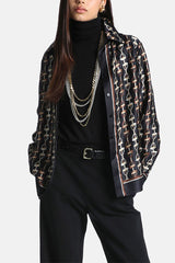 LUSIA EQUESTRIAN PRINTED SILK SHIRT