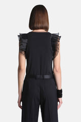 LUSINGA EMBELLISHED FLOUNCED TOP