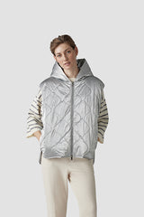 METALLIC EFFECT SILVER QUILTED VEST