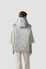 METALLIC EFFECT SILVER QUILTED VEST