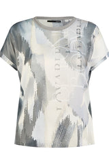 GREY ABSTRACT PRINT T-SHIRT