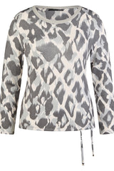 GREY ABSTRACT ANIMAL PRINT T-SHIRT