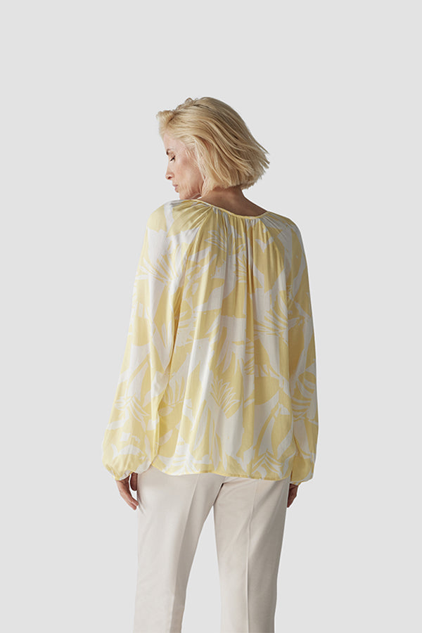 YELLOW PRINTED AIRY BLOUSE