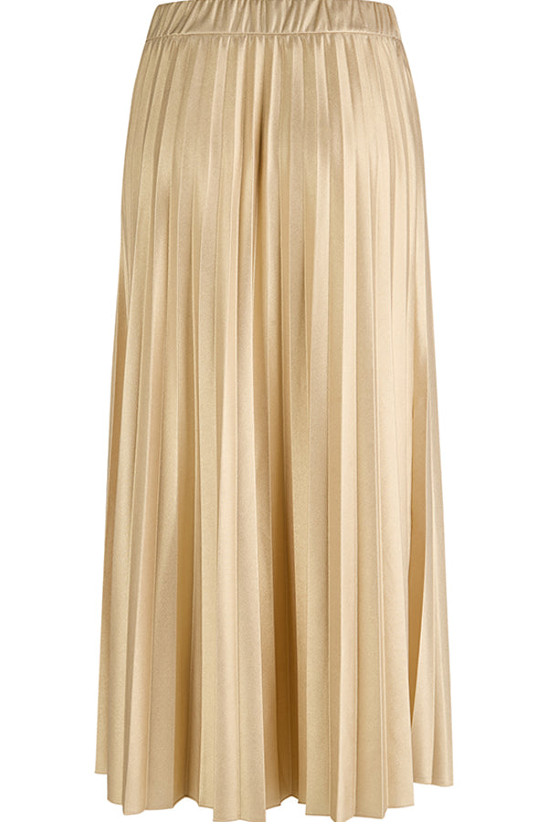 GOLD MAXI PLEATED SKIRT